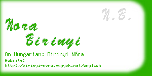 nora birinyi business card